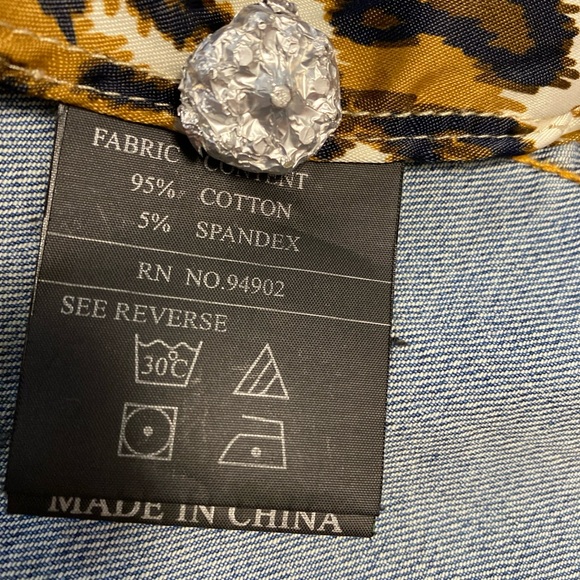 Cache Denim Jacket with Rhinestone Floral Buttons - Picture 9 of 11